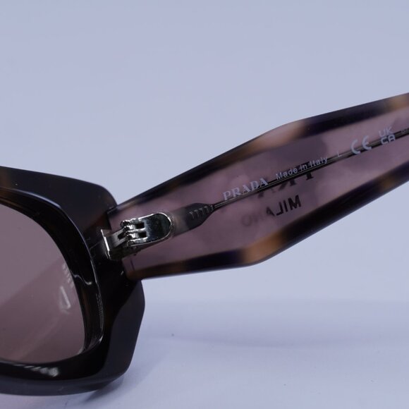 Prada PRB05S 23A60B Sunglasses Mauve Havana Rectangle Frame - Picture 8 of 11